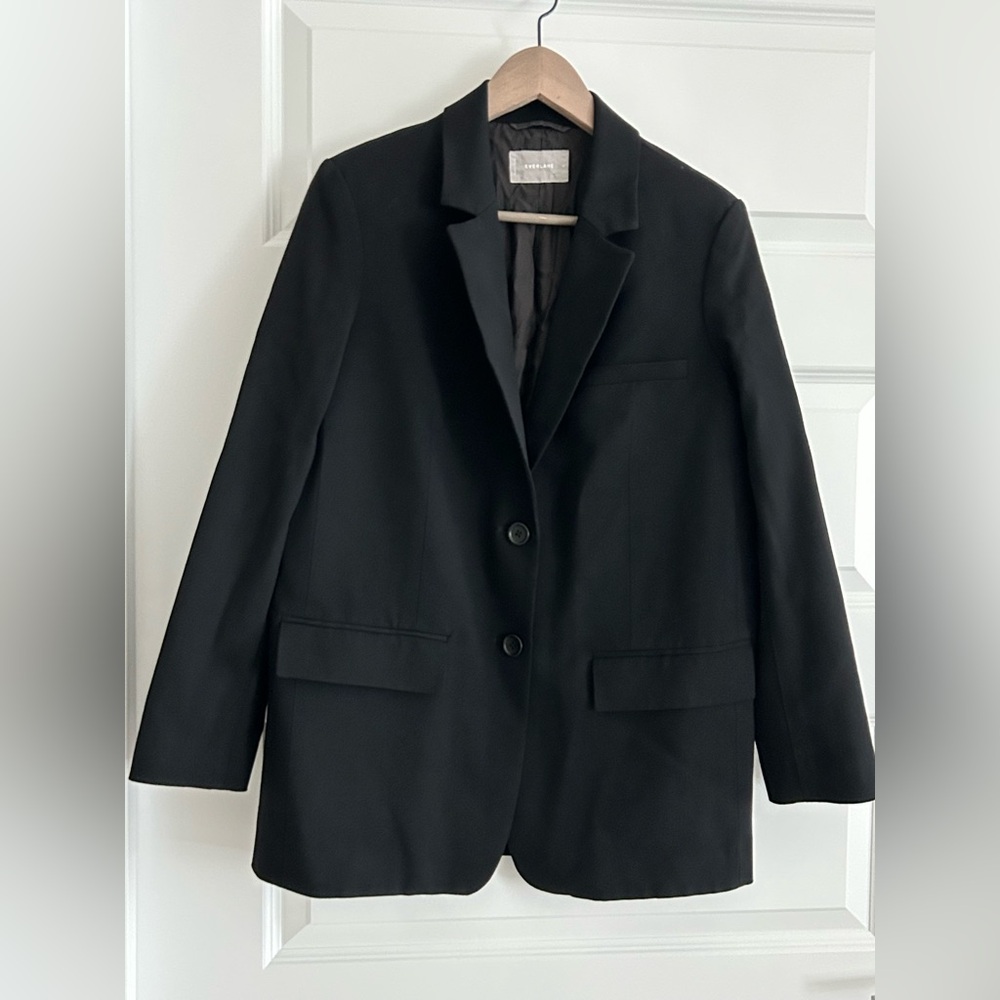 Everlane Oversized Wool Blazer - Black/6